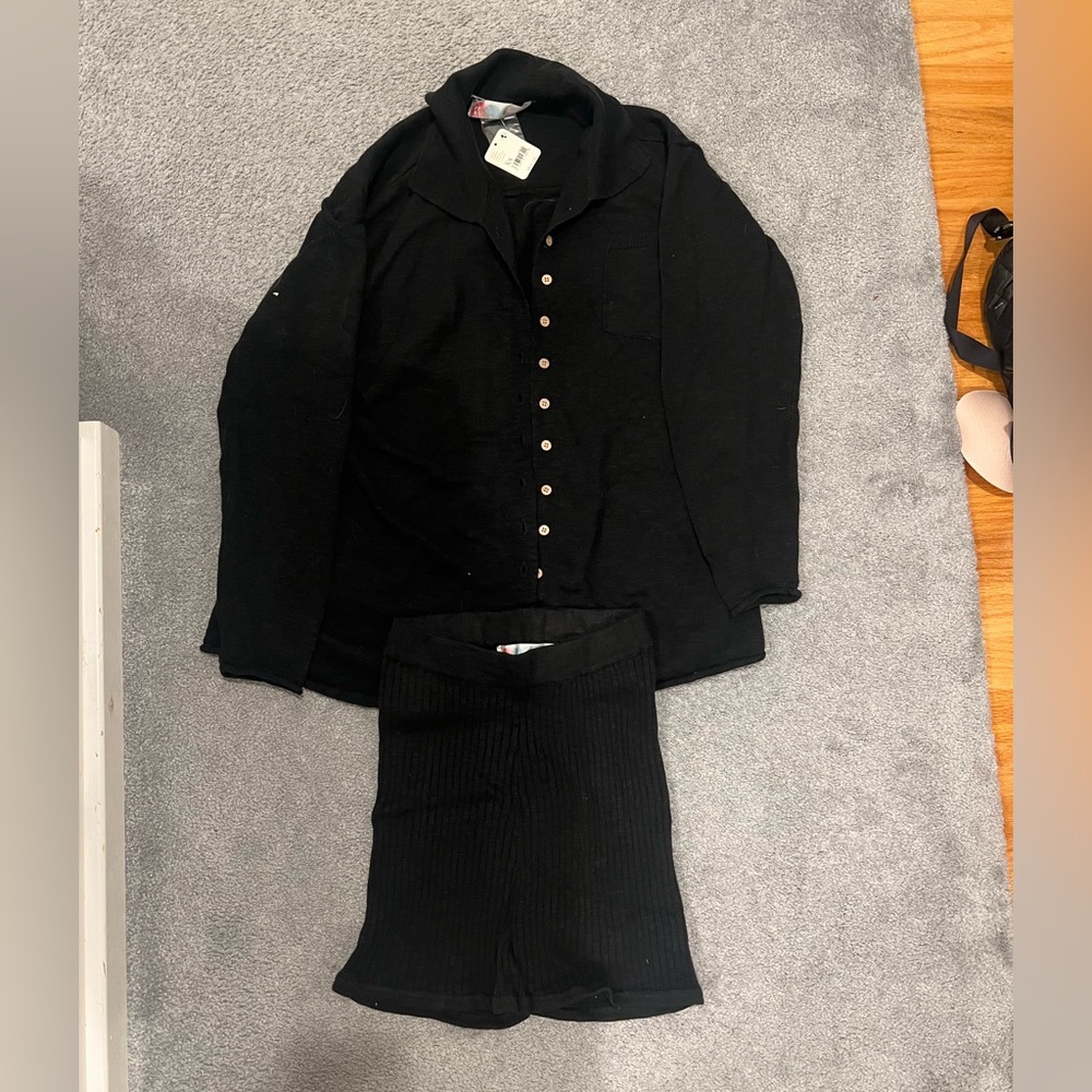 Free People Black Lounge Set